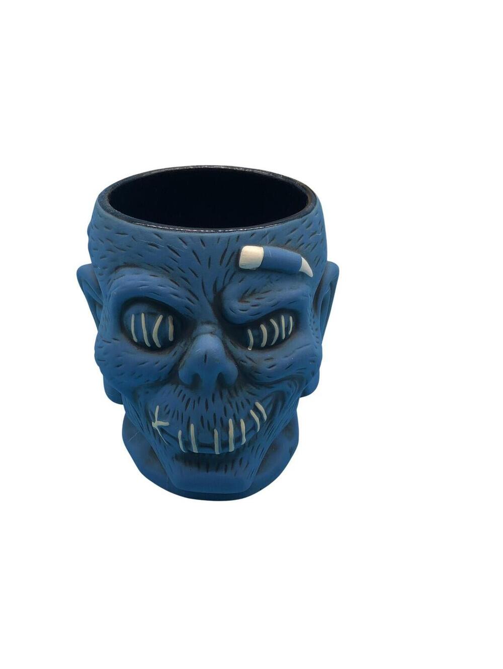 Disney Trader Sam's Shrunken Head Zombie Tiki Mug 4th Edition Blue Grog Grotto